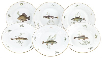 Lot 198 - Set of Six Ginori Porcelain Fish Plates...