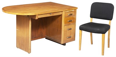 Lot 81 - Art Moderne Fruitwood Desk Rectangular with a...