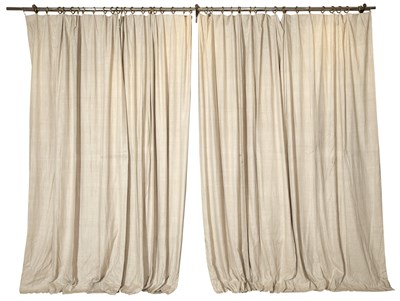 Lot 67 - Two Pairs of Raw Silk Drapery Panels; Together...