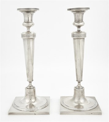 Lot 182 - Pair of Continental Silver Candlesticks Height...