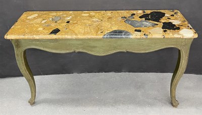 Lot 174 - Louis XV Painted Wood Marble Top Console...