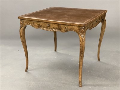 Lot 106 - Louis XV Carved Wood Leather Top Games Table...