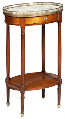 Lot 282 - Louis XVI Style Mahogany and Marble Oval Table...