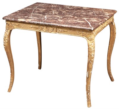 Lot 278 - Régence Style Giltwood Marble Top Table The...