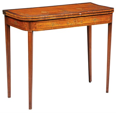 Lot 291 - George III Painted Satinwood Games Table The...