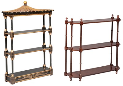 Lot 137 - George III Style Black-Painted and Parcel-Gilt...