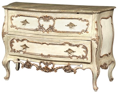 Lot 298 - Venetian Rococo Style Painted and Parcel-Gilt...