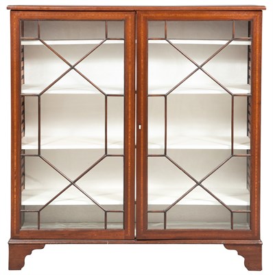 Lot 285 - George III Style Inlaid Mahogany Bookcase...