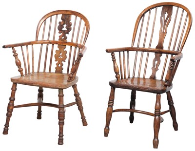 Lot 260 - English Yew and Elm Windsor Armchair 18th...