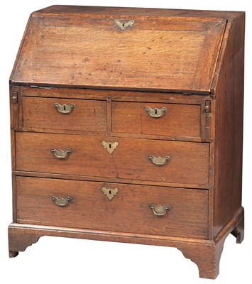 Lot 271 - George III Oak Slant Front Desk 18th Century...