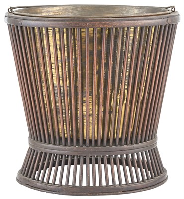 Lot 272 - English Mahogany Bucket with Brass Liner...