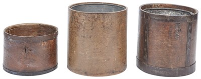 Lot 164 - Two Iron-Bound Bentwood Grain Measures;...