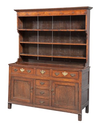 Lot 162 - Welsh Oak Open High Dresser Late 18th/early...