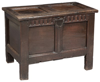 Lot 255 - English Oak Joined Child's Chest Mid-17th...