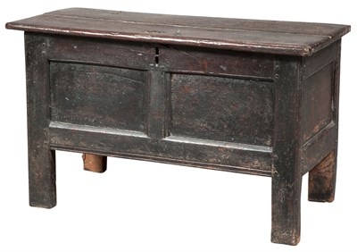 Lot 256 - English Oak Joined Chest The hinged...