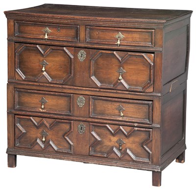 Lot 259 - William III Oak Joined Chest of Drawers Late...