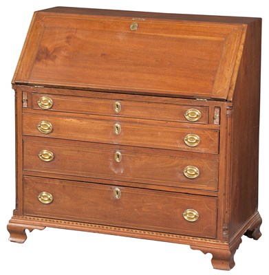 Lot 210 - Chippendale Inlaid Walnut Slant-Front Desk...