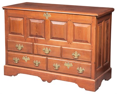 Lot 186 - Walnut Paneled Blanket Chest with Drawers...