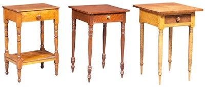 Lot 194 - Group of Three Maple or Cherry Work Tables...