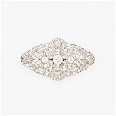 Lot 1120 - Platinum and Diamond Brooch