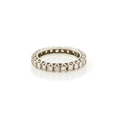 Lot 1088 - Platinum and Diamond Band Ring