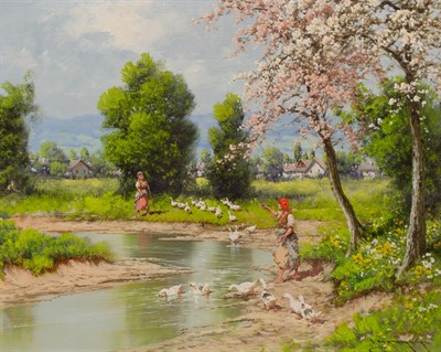 Lot 51 - Laszlo Neogrady Hungarian, 1896-1962 Feeding...