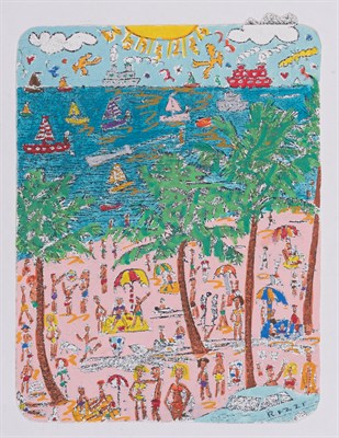 Lot 90 - James Rizzi American, 1950-2011 The Beach...