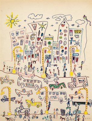 Lot 90 - James Rizzi American, 1950-2011 (i) Cityscape...