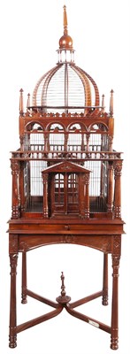 Lot 283 - Victorian Style Mahogany Birdcage on Stand...