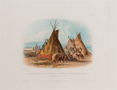 Lot 96 - After Karl Bodmer (1809-1893) A SKIN LODGE OF...