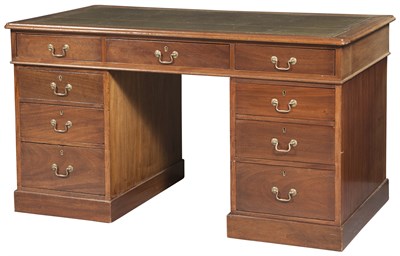 Lot 346 - George III Style Mahogany Pedestal Desk The...