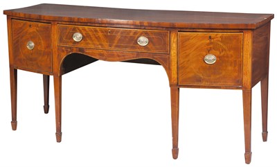 Lot 341 - George III Mahogany Bowfronted Sideboard The...