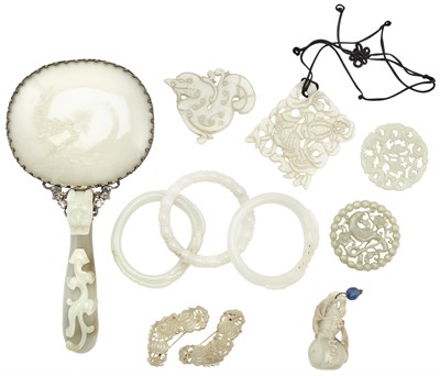 Lot 562 - Group of Ten Chinese White Jade Carvings Qing...