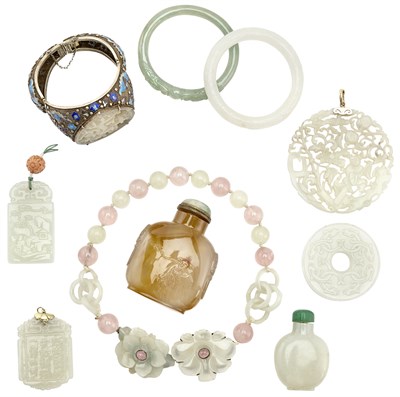 Lot 575 - Group of Ten Chinese Jade and Hardstone...