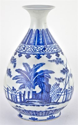Lot 40 - A Chinese Blue and White Porcelain Pear-Shaped...