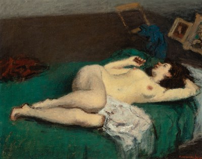Lot 84 - Raphael Soyer American, 1899-1987 Nude on a...