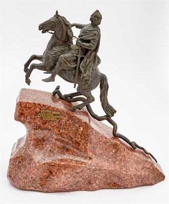 Lot 164 - Bronze and Granite Group of the Bronze...
