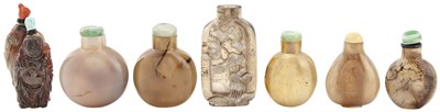 Lot 596 - Seven Chinese Hardstone Snuff Bottles Qing...