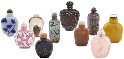 Lot 586 - Ten Chinese Snuff Bottles 19th/20th Century...