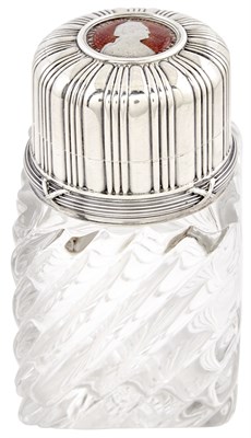Lot 117 - Fabergé Silver-Mounted Glass Flacon Workmaster...