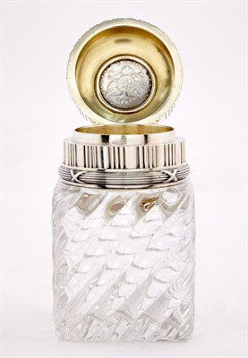Lot 117 - Fabergé Silver-Mounted Glass Flacon Workmaster...