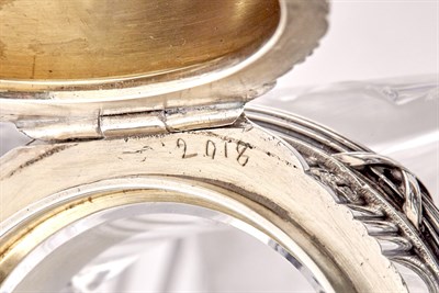 Lot 117 - Fabergé Silver-Mounted Glass Flacon Workmaster...