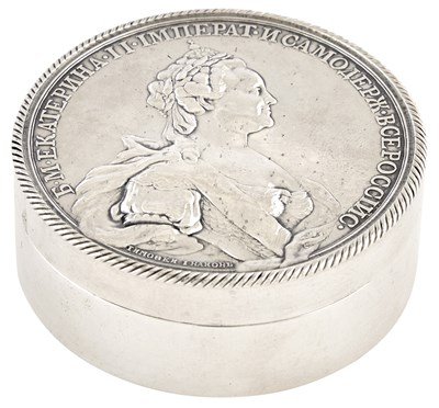 Lot 162 - Russian Style Silver Snuff Box With spurious...