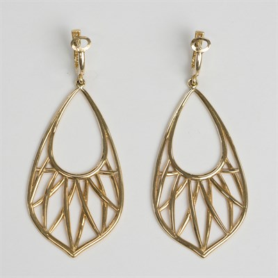 Lot 183 - Pair of Gold and Diamond Pendant-Earrings