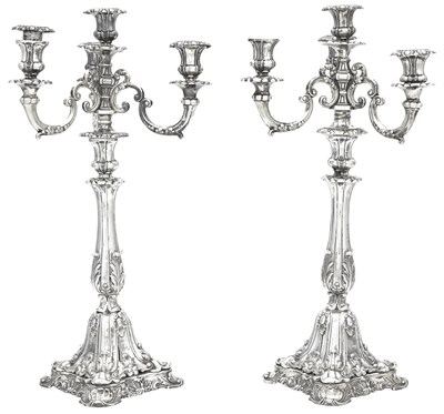 Lot 182 - Pair of Continental Silver Four-Light...