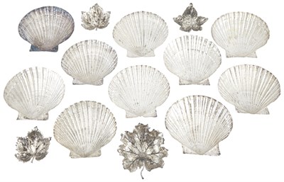 Lot 208 - Set of Ten Italian Sterling Silver Shell Form...