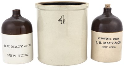 Lot 241 - Two Stoneware Jugs Each inscribed "R. H. Macy...