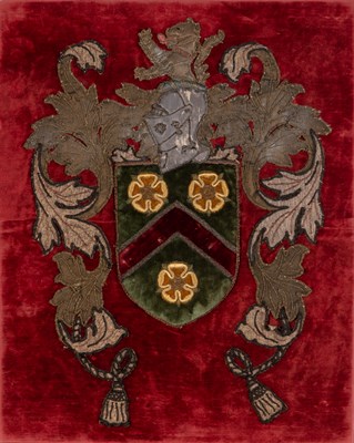 Lot 188 - Continental Metallic Thread Coat of Arms on...