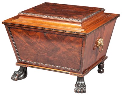 Lot 356 - Regency Mahogany, Ebony and Brass-Inlaid...