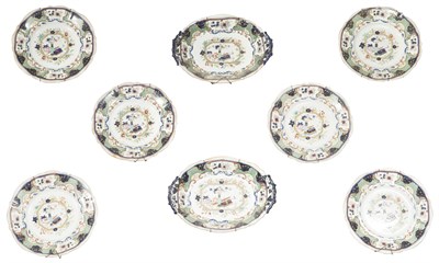 Lot 251 - Set of Six Transfer Decorated Pottery Plates...